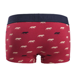 Фото - Удобные мужские боксеры Pink Hero красные с волками - Men box
