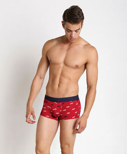 Фото - Удобные мужские боксеры Pink Hero красные с волками - Men box