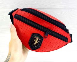 Фото - Бананка с перфорацией "Феррари" красного цвета - Men box