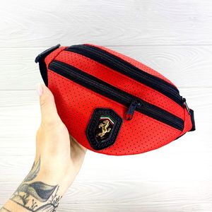 Фото - Бананка с перфорацией "Феррари" красного цвета - Men box