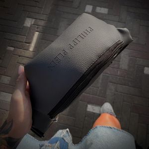 Фото - Бананка из кожзама серого цвета с тисненым логотипом - Men box