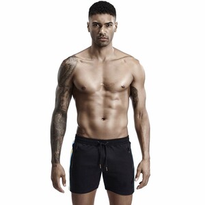 Фото - Шорты мужские Tauwell черные с радужными полосками сбоку - Men box