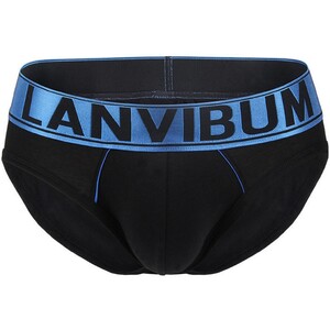 Фото - Чоловічі бріфи Lanvibum із широкою резинкою. Колір: чорний - Men box