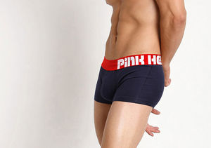 Фото - Темно-синие боксеры с красной резинкой Pink Hero - Men box