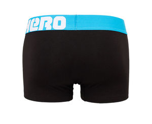 Фото - Черные мужские трусы Pink Hero с голубой резинкой - Men box