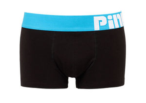Фото - Черные мужские трусы Pink Hero с голубой резинкой - Men box