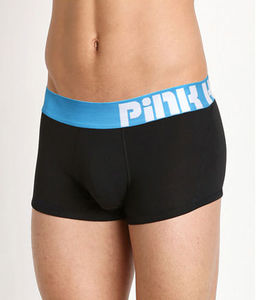 Фото - Черные мужские трусы Pink Hero с голубой резинкой - Men box