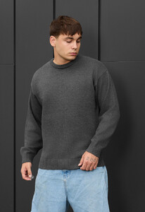 Фото - Теплый свитер в цвете графит Staff 102 hraphite - Men box