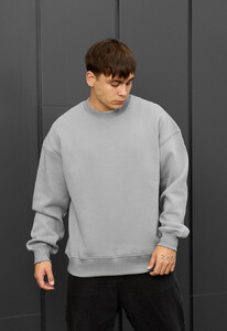 Фото - Теплый оверсайз свитшот Staff gray oversize fleece - Men box