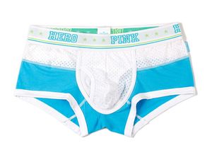 Фото - Модні боксери Pink Hero блакитного кольору з білими вставками - Men box