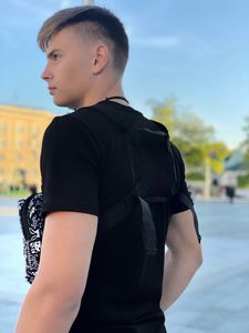 Фото - Чоловіча нагрудна сумка Intrude чорно-біла Bunny - Men box