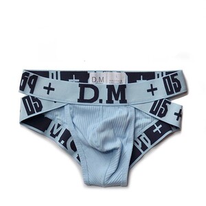 Фото - Брифы мужские с вырезами от D.M. голубого цвета - Men box