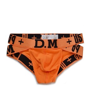 Фото - Фирменные мужские трусы брифы D.M. ярко-оранжевого цвета - Men box