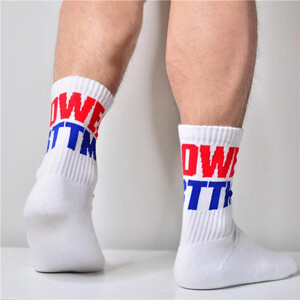 Фото - Білі спортивні шкарпетки D.M. з принтом POWER BTTM Gay - Men box