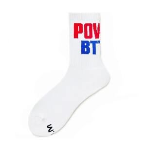 Фото - Білі спортивні шкарпетки D.M. з принтом POWER BTTM Gay - Men box