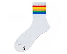Фото - Чоловічі спортивні шкарпетки Rainbow від DM. білого кольору - Men box
