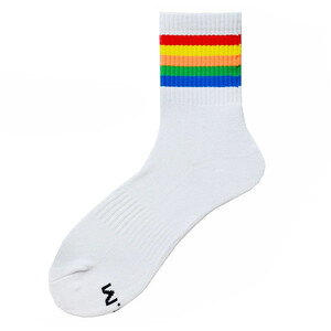 Фото - Чоловічі спортивні шкарпетки Rainbow від DM. білого кольору - Men box