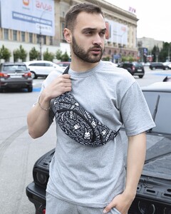Фото - Бананка унисекс с двумя отделениями черно-белая Bunny - Men box