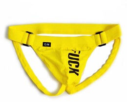 Фото - Мужские эротические трусы D.M. однотонные желтого цвета - Men box