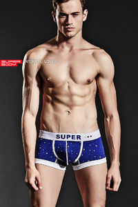 Фото - Чоловічі труси боксерки SuperBody. Колір синій. Артикул: 04-0486 - Men box