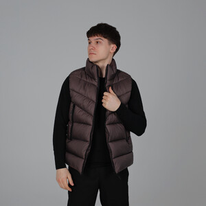 Фото - Мужской шоколадный жилет Pobedov Puffer демисезонный с пуховым наполнителем - Men box