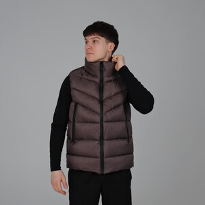 Фото - Мужской шоколадный жилет Pobedov Puffer демисезонный с пуховым наполнителем - Men box