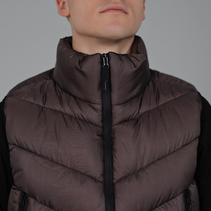 Фото - Мужской шоколадный жилет Pobedov Puffer демисезонный с пуховым наполнителем - Men box