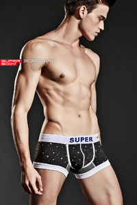 Фото - Сірі боксери з білою гумкою SuperBody - Men box