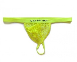 Фото - Яркие салатовые стринги для мужчин от бренда D.M. - Men box