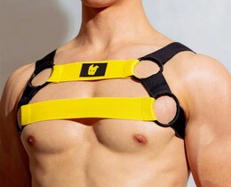 Фото - Эластичная сбруя для мужчин от бренда D.M в желтом цвете - Men box
