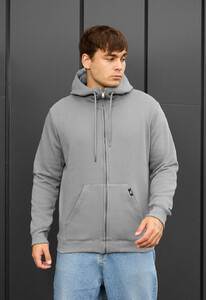 Фото - Повседневное серое худи Staff zip gray fleece - Men box