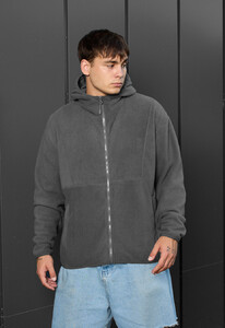 Фото - Флисовое худи для мужчин Staff gray zip fleece oversize - Men box