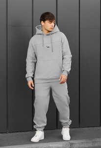 Фото - Мужской теплый костюм Staff say light gray logo fleece - Men box
