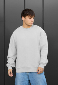 Фото - Зимний оверсайз свитшот Staff light gray oversize fleece - Men box