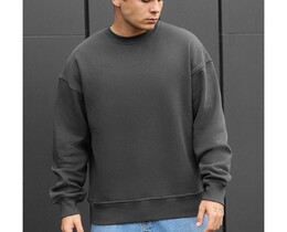 Фото - Однотонный теплый свитшот Staff dark gray2 oversize fleece - Men box