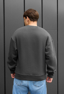 Фото - Однотонный теплый свитшот Staff dark gray2 oversize fleece - Men box