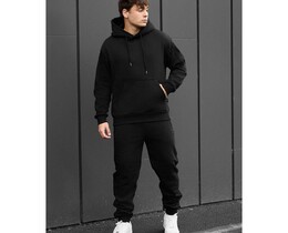 Фото - Теплий оверсайз костюм Staff cr black oversize fleece - Men box