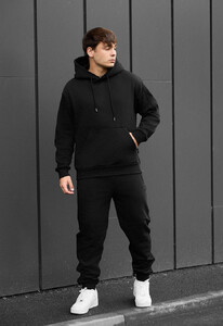 Фото - Теплый оверсайз костюм Staff cr black oversize fleece - Men box