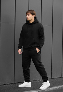 Фото - Теплый оверсайз костюм Staff cr black oversize fleece - Men box