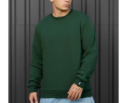 Фото - Однотонный теплый свитшот Staff green basic fleece - Men box