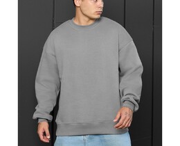Фото - Теплый мужской свитшот Staff gray oversize fleece - Men box
