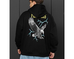 Тепле худі з принтом на спині Staff fearless oversize fleece - Men box Фото - Тепле худі з принтом на спині Staff fearless oversize fleece - Men box