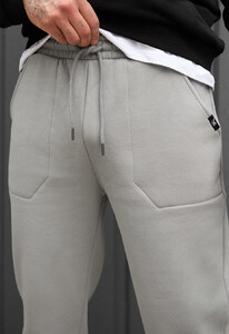 Фото - Зимние спортивные штаны Staff light gray fleece - Men box