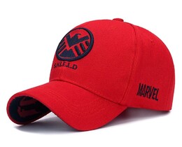 Фото - Мужская кепка Narason из хлопка красная с лого S.H.I.E.L.D - Men box