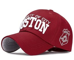 Фото - Чоловіча бейсболка Narason бордового кольору з лого Boston - Men box