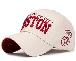 Фото - Бежева чоловіча бейсболка Narason з вишивкою Boston - Men box