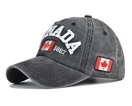 Фото - Чоловіча бейсболка Narason сірого кольору з вишивкою Canada - Men box