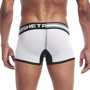 Фото - Мужские трусы Bshetr в сетку белые с черным поясом - Men box