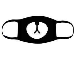 Фото - Маска многоразовая черная с качественным принтом Bear - Men box