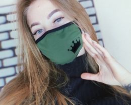 Фото - Многоразовая женская маска темно-зеленого цвета с короной - Men box